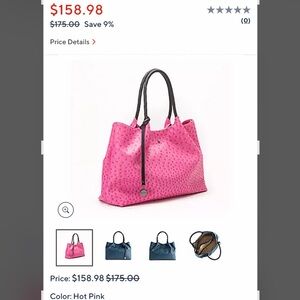 Pink Textured  Tote with Black Handles and Tassel